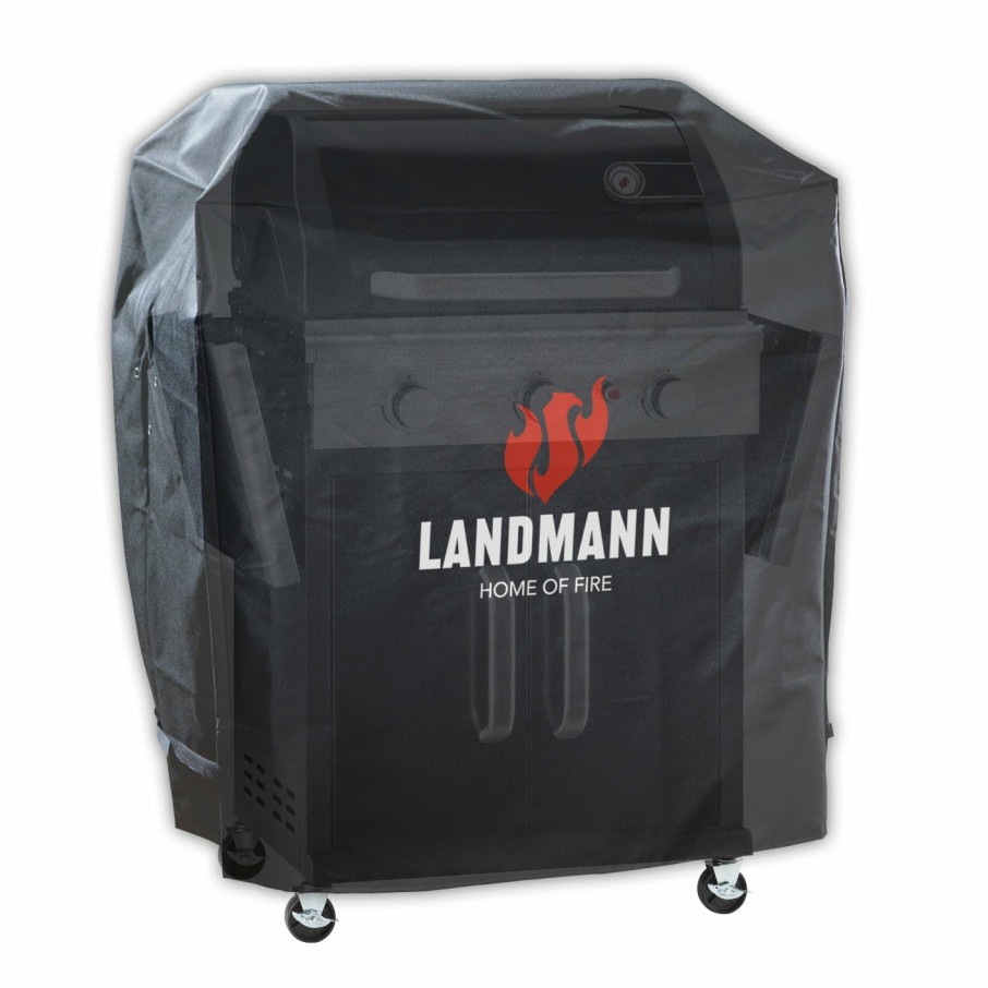 Zubehor LANDMANN Grillabdeckungen | Premium Wetterschutzhaube L (60 X 96 X 120 Cm) - Schwarz