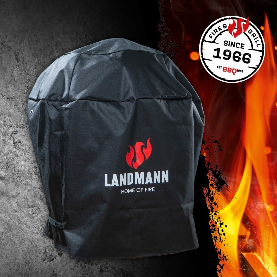 Zubehor LANDMANN Grillabdeckungen | Premium Wetterschutzhaube S (90 X 70 X 70 Cm) - Schwarz