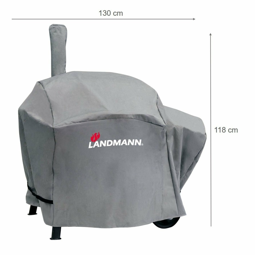 Zubehor LANDMANN Grillabdeckungen | Premium Wetterschutzhaube (78 X 130 X 118 Cm) - Grau