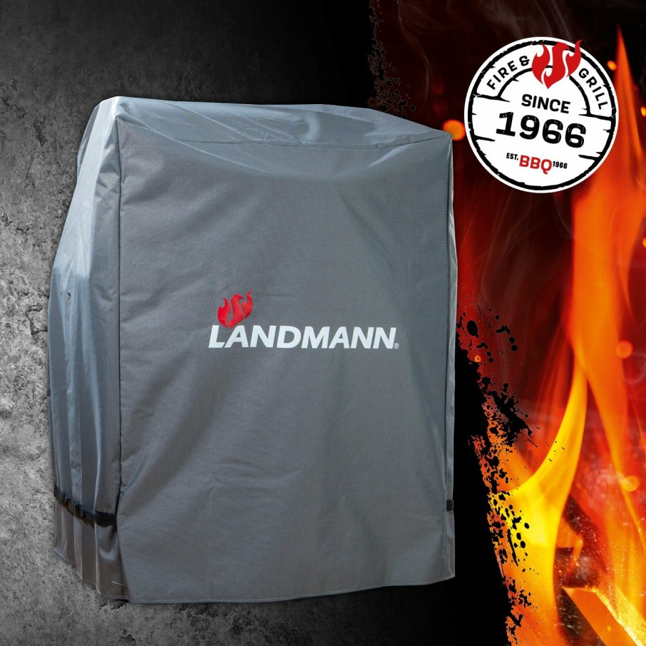 Zubehor LANDMANN Grillabdeckungen | Premium Wetterschutzhaube M (60 X 80 X 120 Cm) - Grau