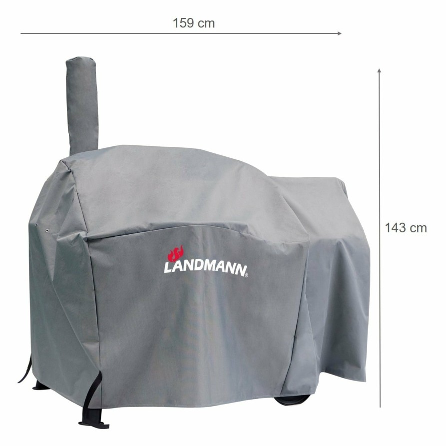 Zubehor LANDMANN Grillabdeckungen | Premium Wetterschutzhaube (159 X 143 X 97 Cm) - Grau