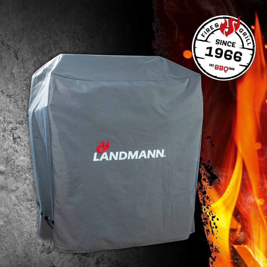 Zubehor LANDMANN Grillabdeckungen | Premium Wetterschutzhaube (60 X 96 X 120 Cm) - Grau